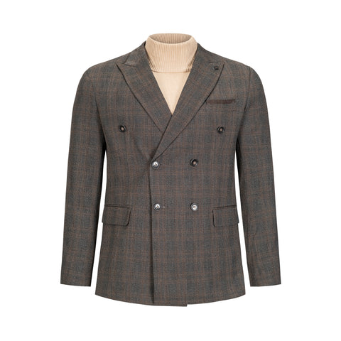 LEIF HORSENS PLAID DOUBLE-BREASTED SUIT