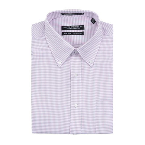 FORSYTH OF CANADA PINK CHECK COTTON DRESS SHIRT