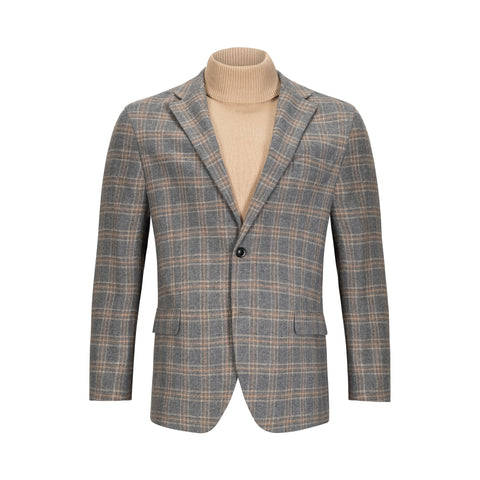 NAUTICA GREY TAN PLAID SPORT COAT