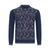 CIGAR COUTURE ABSTRACT PRINT ZIP POLO SWEATER