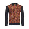 CIGAR COUTURE ABSTRACT PRINT POLO SWEATER